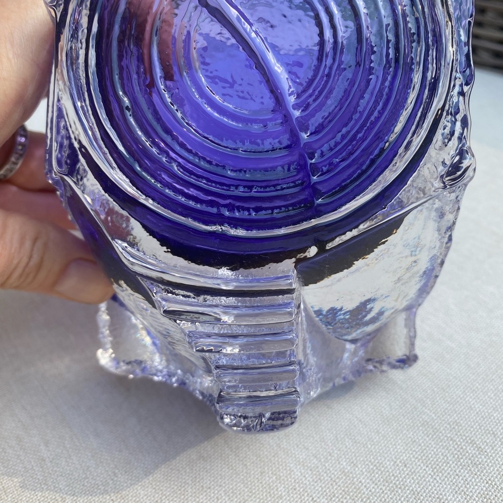 SIGNED Michael Mikayla Purple Glass Art Cube - Picture 6 of 8